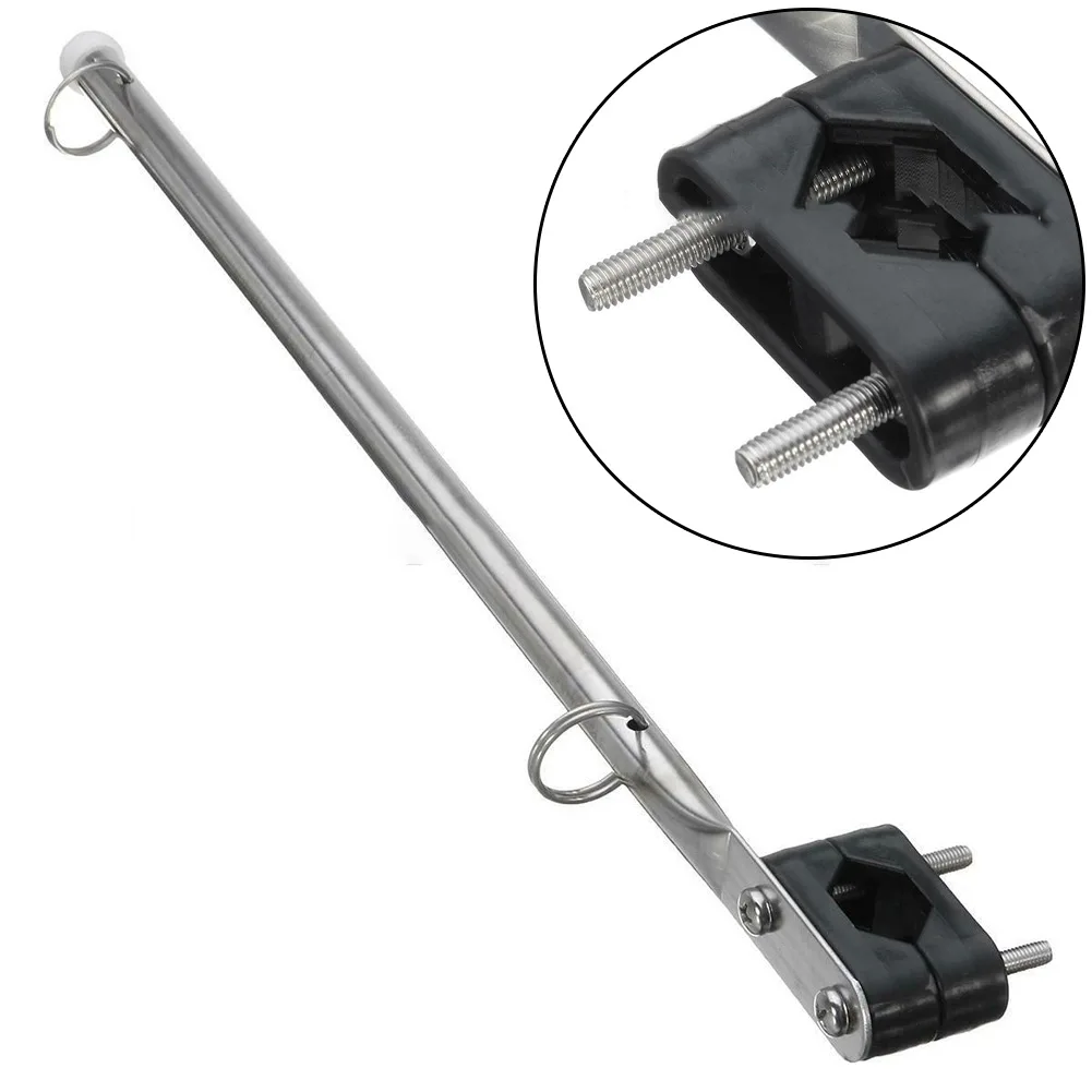 

Flag Pole Marine Flagpole Rail Mount Rail Clamp Replace Stainless Steel 1 Piece 39CM Accessory Flag Staff Pole