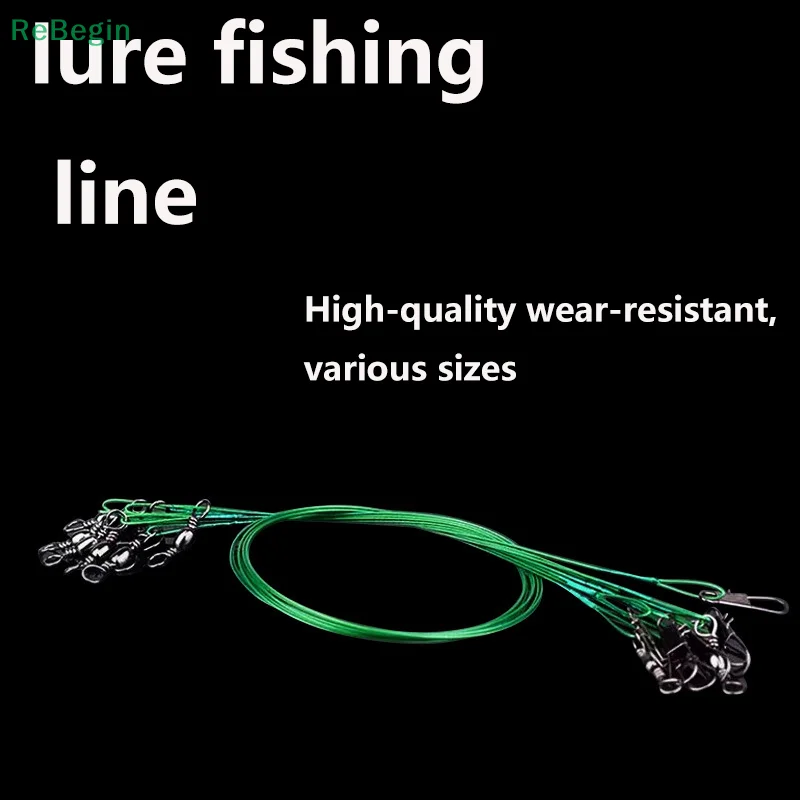 

10pcs/lot Wire leader with swivel anti-bite fishing line 15/20//30cm fishing accessories leash