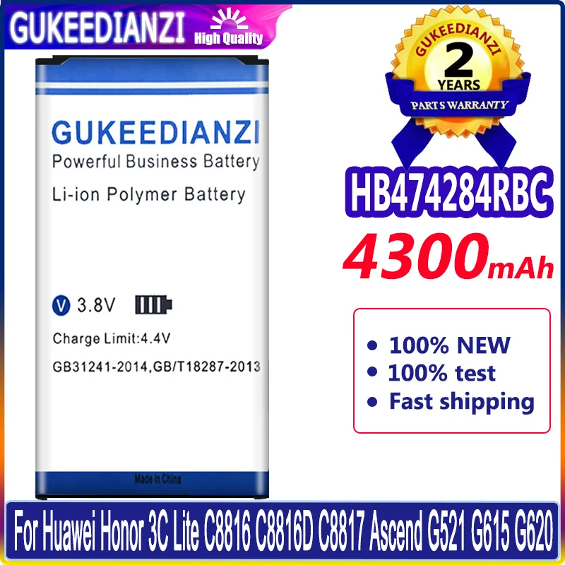 

For Huawei HB474284RBC 4300mAh Battery For HUAWEI Honor 3C Lite 3Clite C8816 Y550 Y560 Y625 Y635 G521 G620 Y5 Mobile Phone
