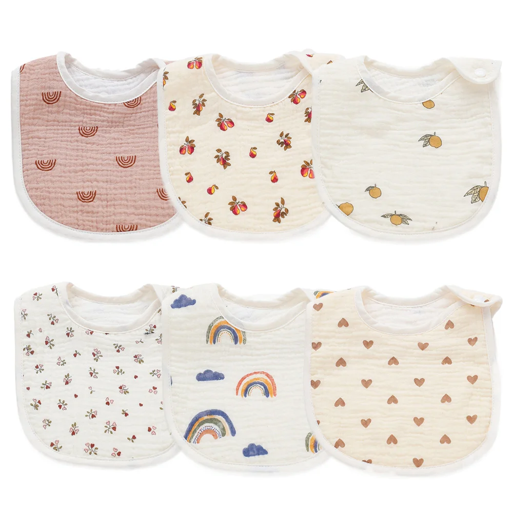 2023 Muslin Baby Bibs Cotton Print Infant Saliva Towel for Girls Boys Burp Cloths Newborn Feeding Items Accessories 16 Colors