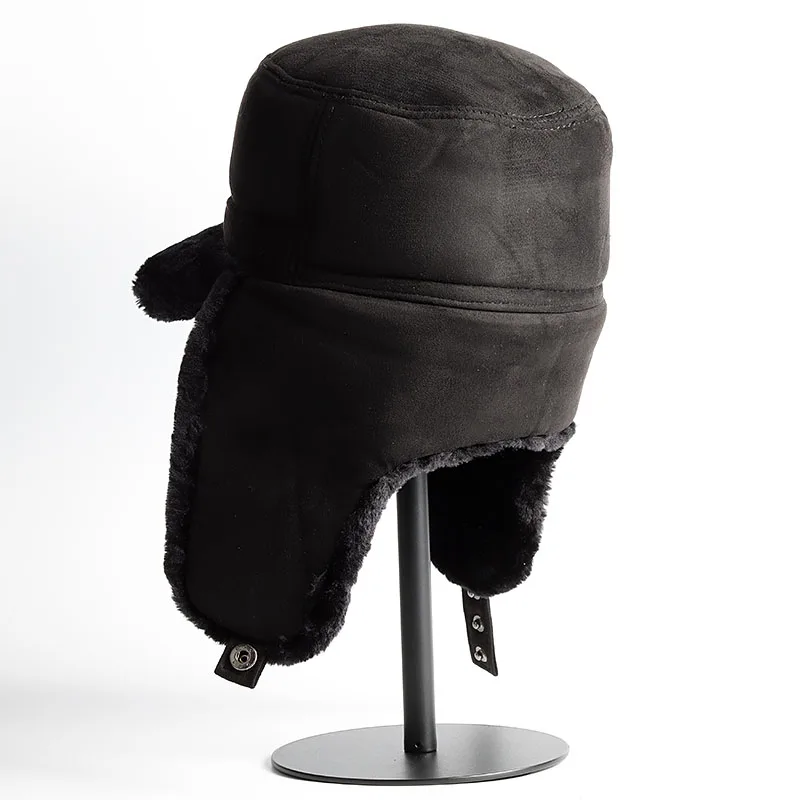 Мужская зимняя шапка-бомбер из искусственного меха