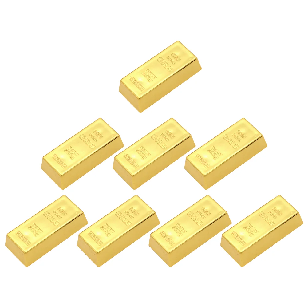 

Gold Bar Fake Bullion Prop Brick Bricks Bars Toy Golden Plasticparty Simulation Toys Playthings Movie Realistic Faux Simulated