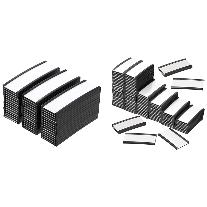 

100 Pieces Label Holders Labels Racks With Magnets Magnetic Data Card Holders With Protective Films And Replacement
