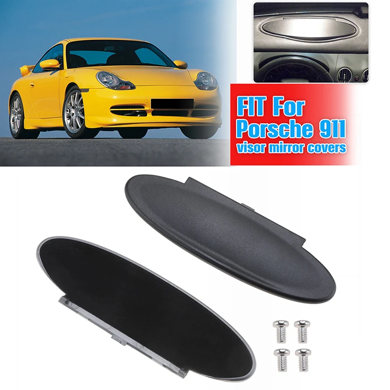 Fit For Porsche 911 986 987 996 997 Boxster Cayman Car Sun Visor Vanity Mirror Decor Cover Black Housing Car Accessorie