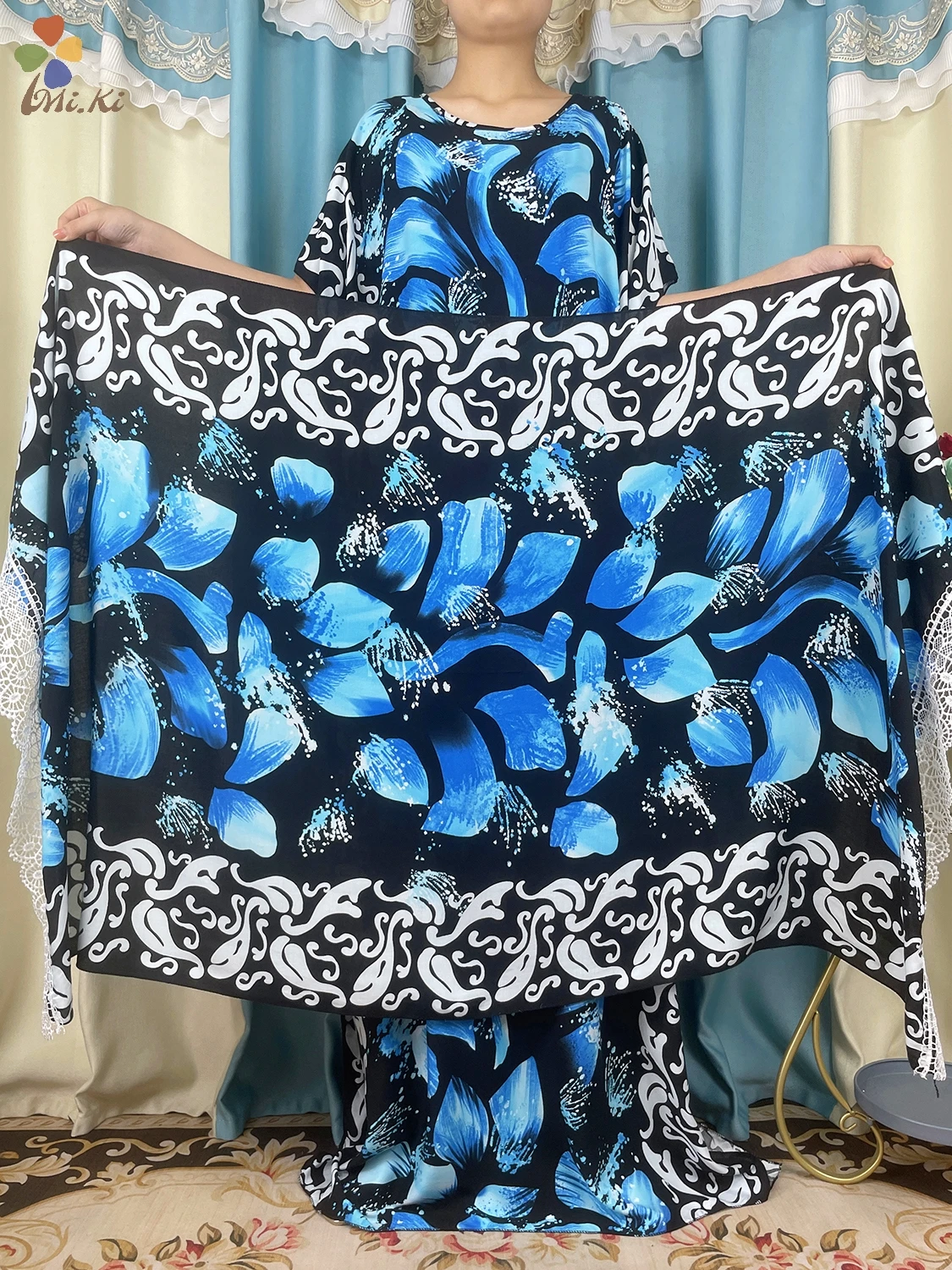 Новинка 2024 африканская абайя женское платье с принтом хлопковое свободное