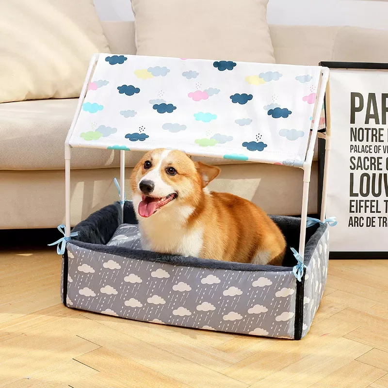 Buy Nova casa do cão destacável confortável pet esteira + tenda filhote de cachorro canil macio sofá almofada lavável inverno quente pet cat pequenas raças camas