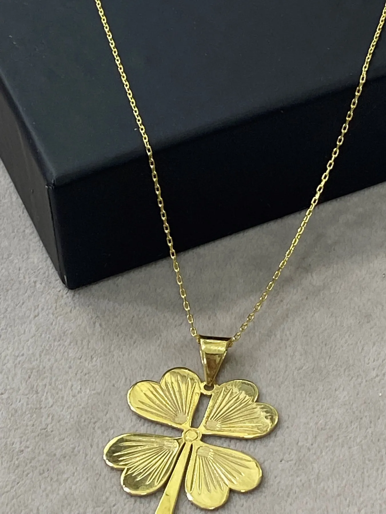 Silver Gold Plated Clover Necklace . 925k Sterling | Necklaces