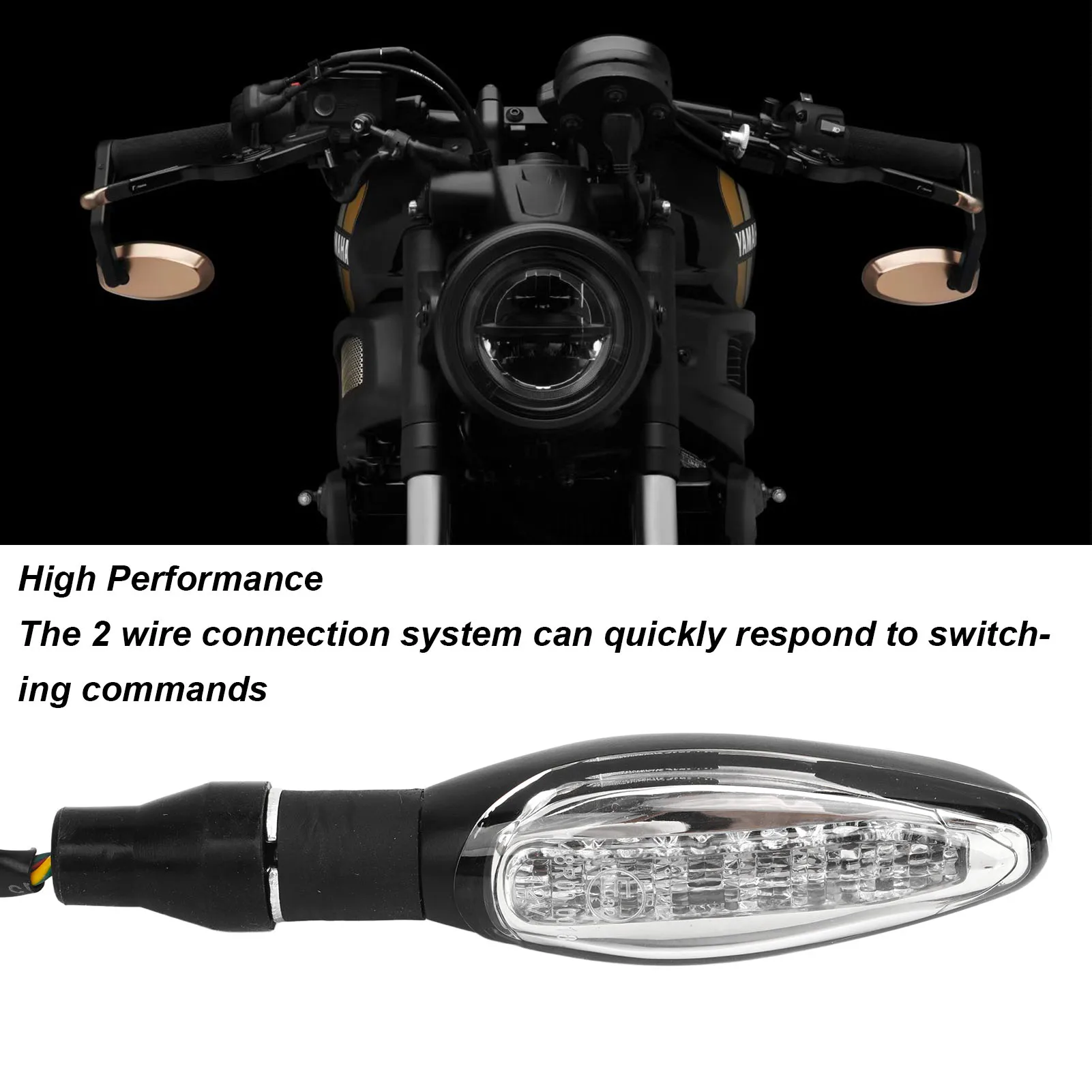 

2 Pcs 12V Motorcycle Turn Signal Flowing Light Amber Waterproof Blinkers Indicator Lamps Universal for Motorbike ATV Accessories