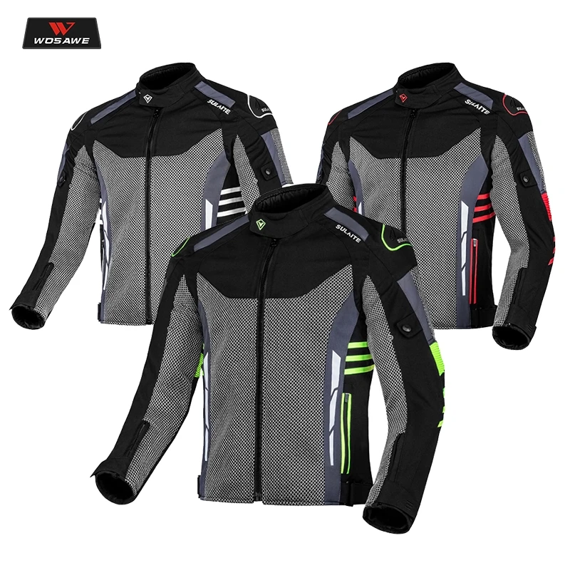 

WOSAWE Motorcycle Jacket Men's Chaqueta Moto Waterproof Moto Racing Clothing Protective Gear Motocross Off-Road Racing Jacket