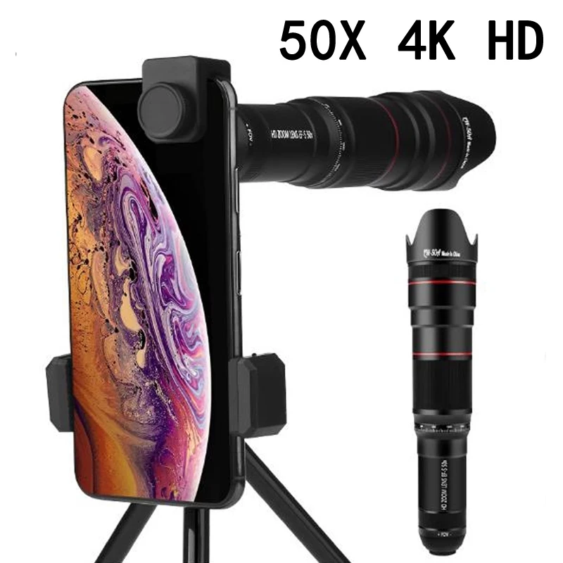 HD 50X Phone Lens Camera Telephoto Zoom Monocular Telescope 