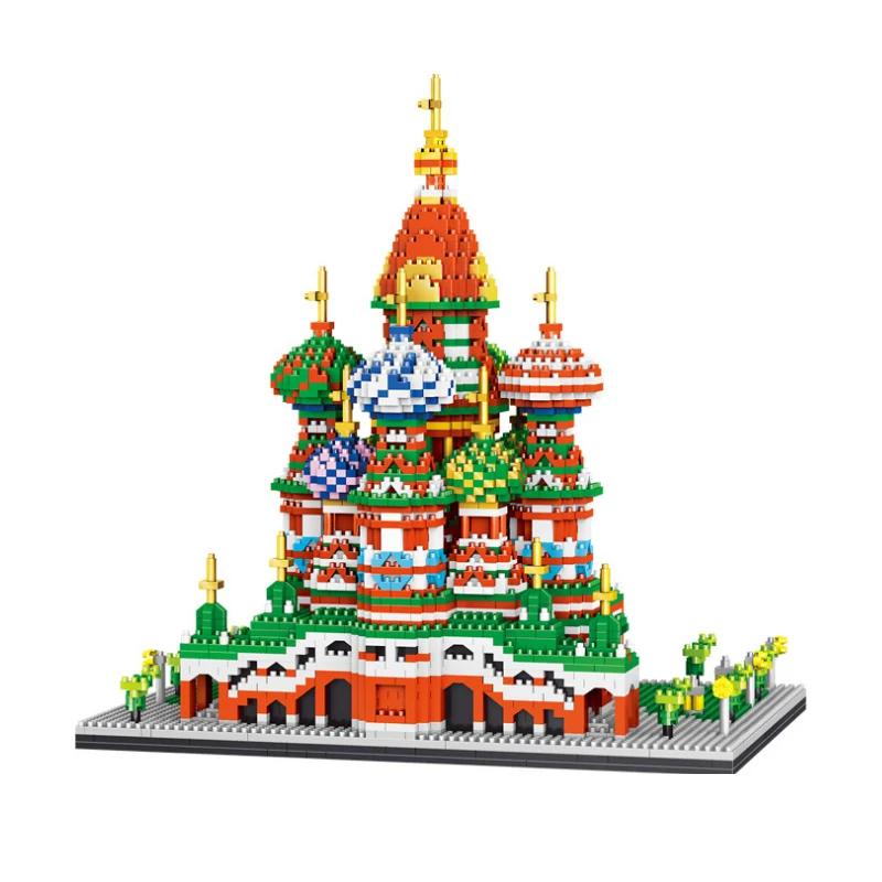 

Lezi 8005 World Architecture Saint Basil's Cathedral Church 3D Model Mini Diamond Blocks Bricks Building Toy for Children Gifts