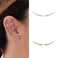 crmya cubic zirconia climber earrings for women gold silver plated crawler climber ear jacket women party vintage jewelry