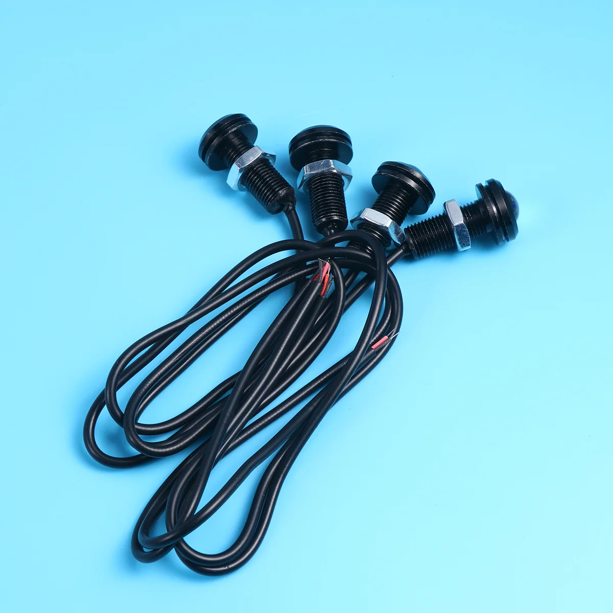 

4PCS Eye LED Light 12V 18mm Daytime Running DRL Light Tail Fog Clearance Bulb for Off- Road Car ATV Trunk Motorcycle Sky- blue