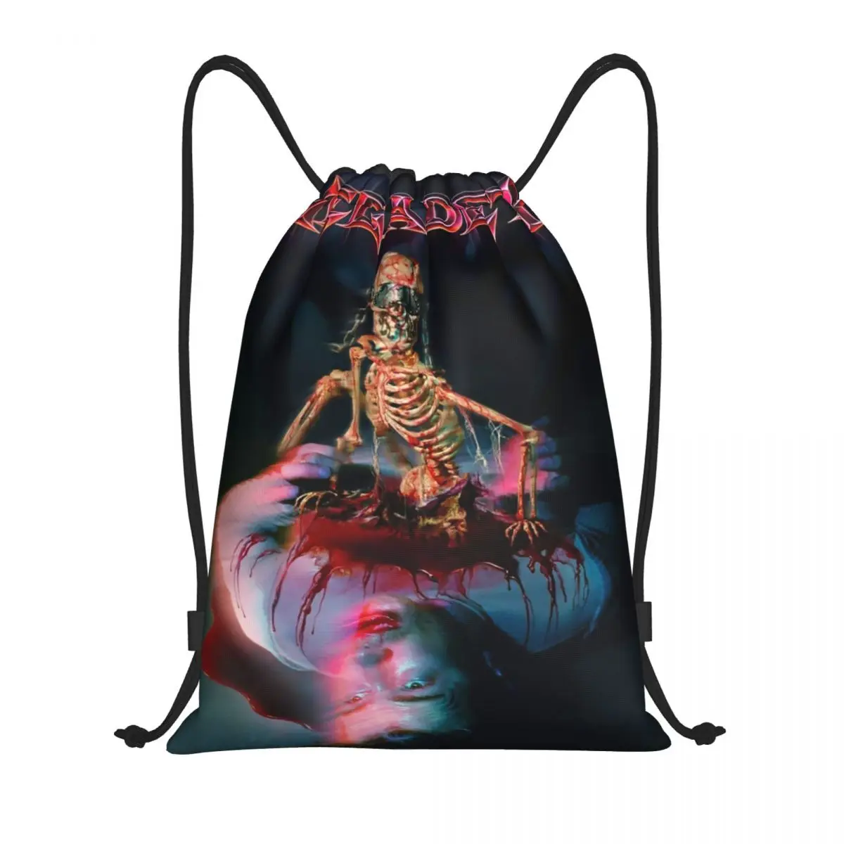 Megadeths Rock Band Drawstring Bag Women Men Foldable Sports Gym Sackpack Skull Blood Shopping Storage Backpacks