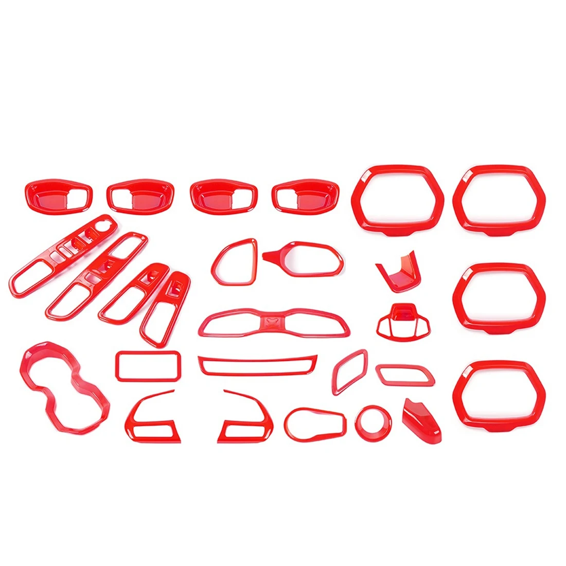 

Air Conditioning Vent & Door Speaker & Water Cup Holder & Headlight Switch Interior for Jeep Renegade 2016-2018 (Red)