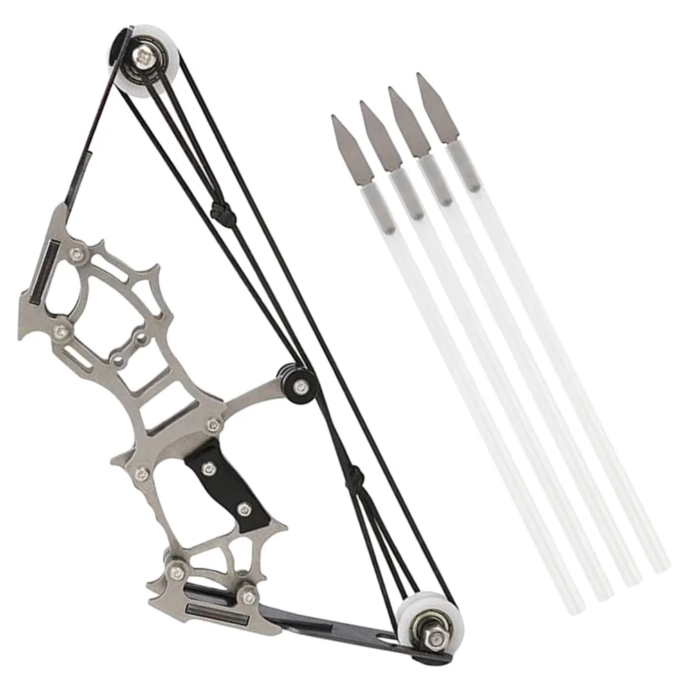 

Mini Bow Finger Model Pulley Portable Recurve Bows Stainless Steel Kids Crossbow Toy Outdoor Game For hunting Compound