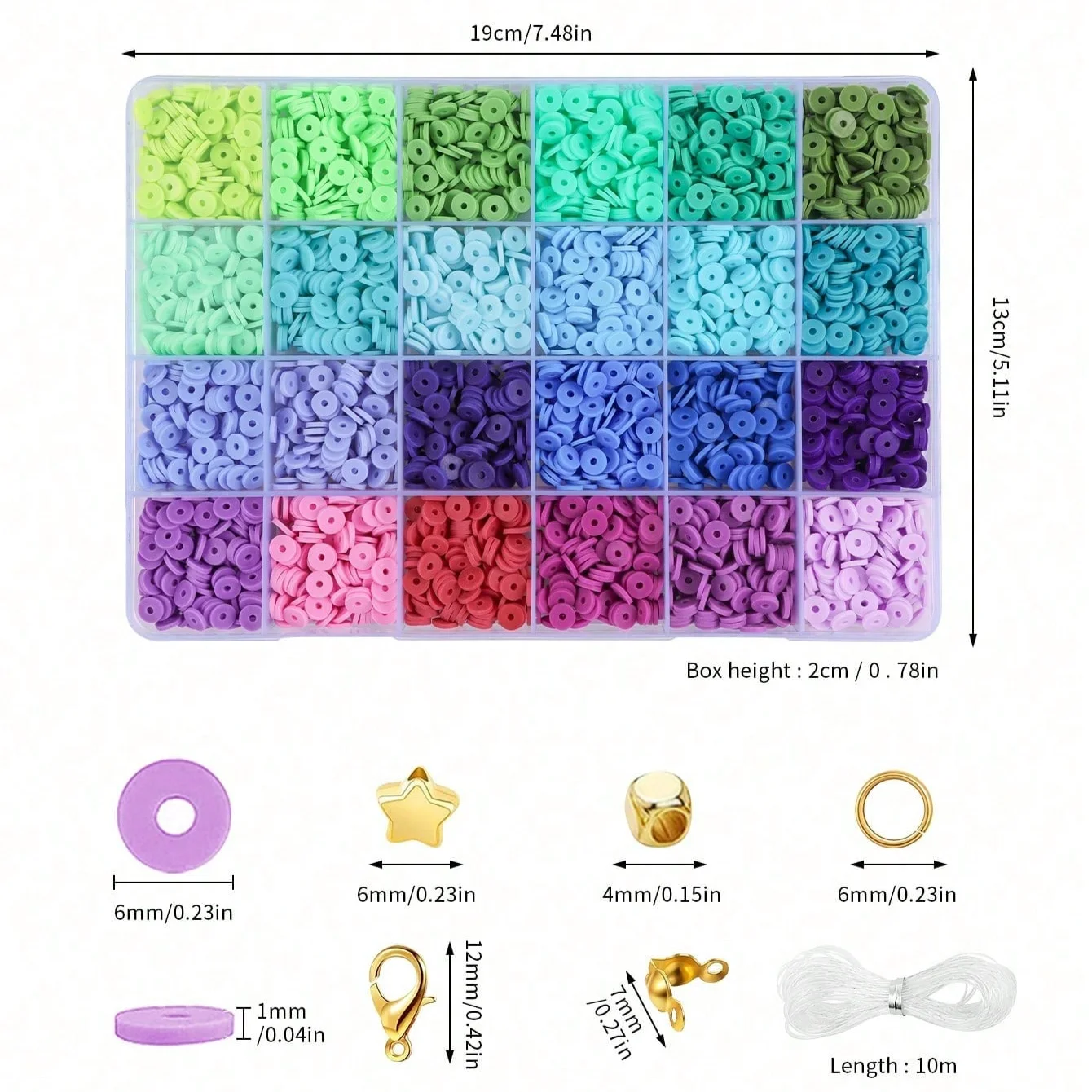 Набор для изготовления браслетов из полимерной глины 18000 шт. 132 цветов ювелирные