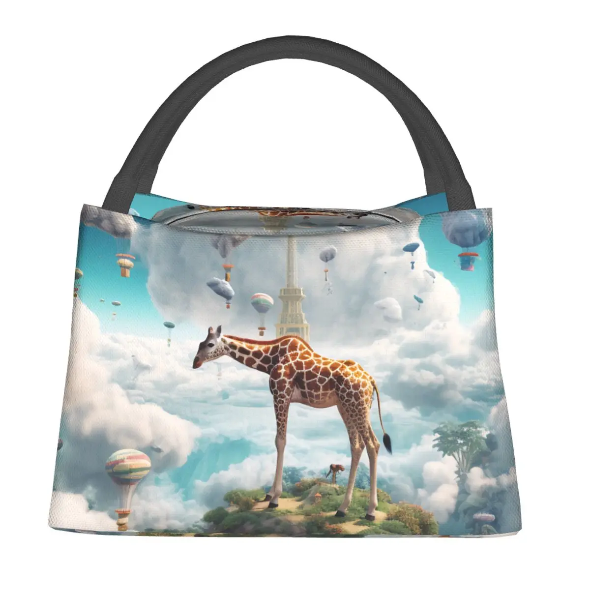 

Giraffe Lunch Bag 3D Animal Casual Lunch Box Picnic Convenient Thermal Lunch Bags For Women Oxford Print Cooler Bag