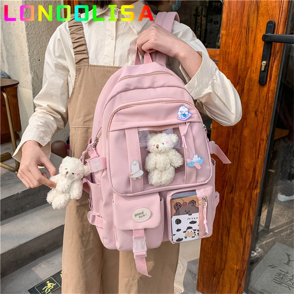 

Cute Girls Backpack Japanese High School Large Bags for Teenager Women Bagpack Multi Pockets 2022 Female Kawaii Mochila Feminina
