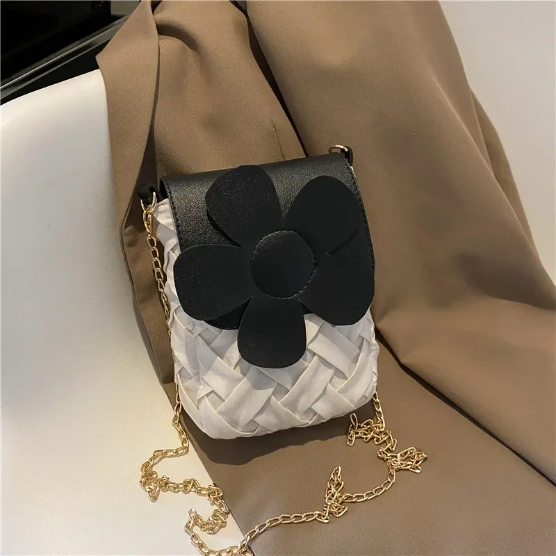 

Flower Bag Mobile Phone Bag Female Spring 2022 New Trend Fashion Casual Chain Small Square Bag Shoulder Bag Messenger Bag