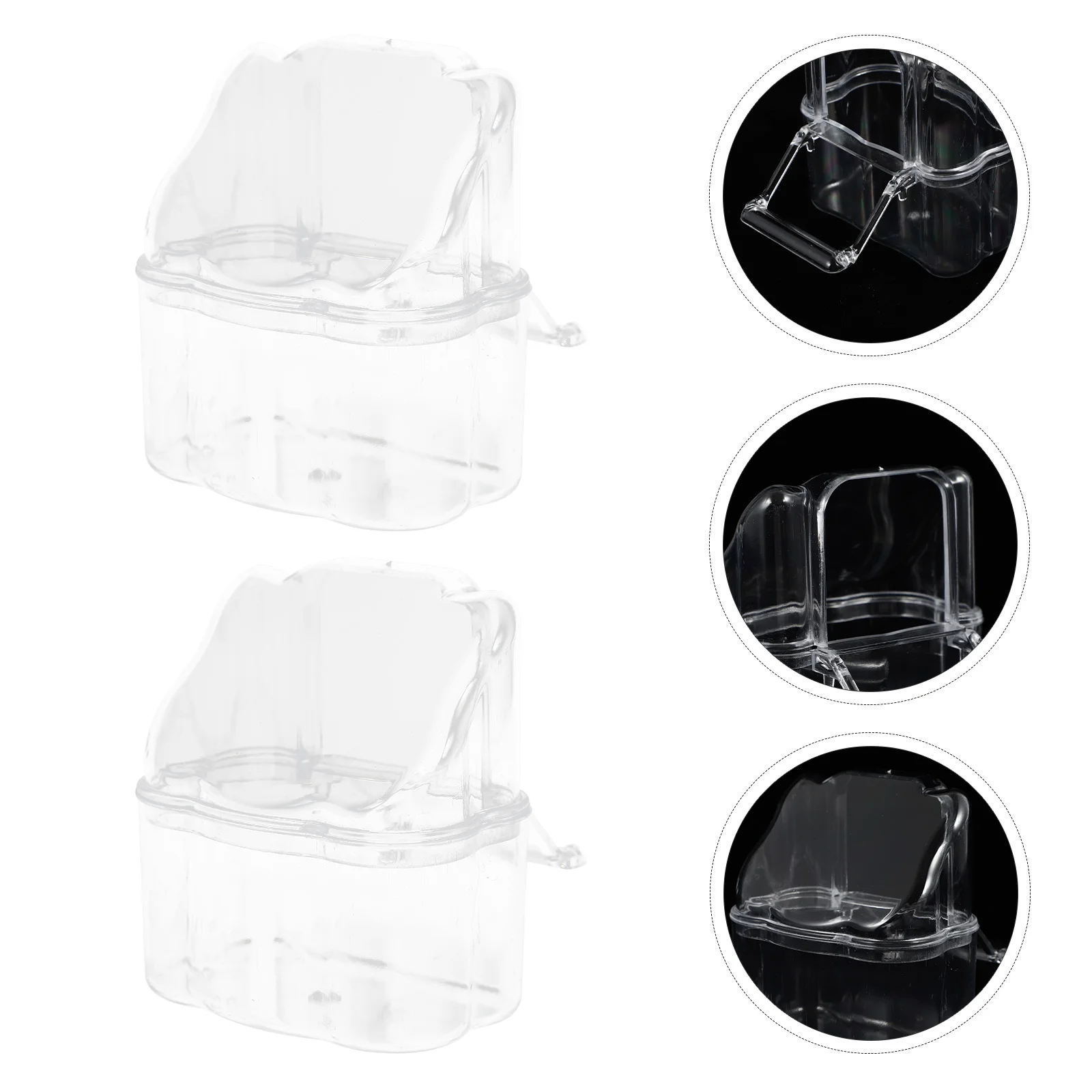 

2pcs Bird Breeding Boxes Parrot Feeding Tools Bird Containers (Transparent)