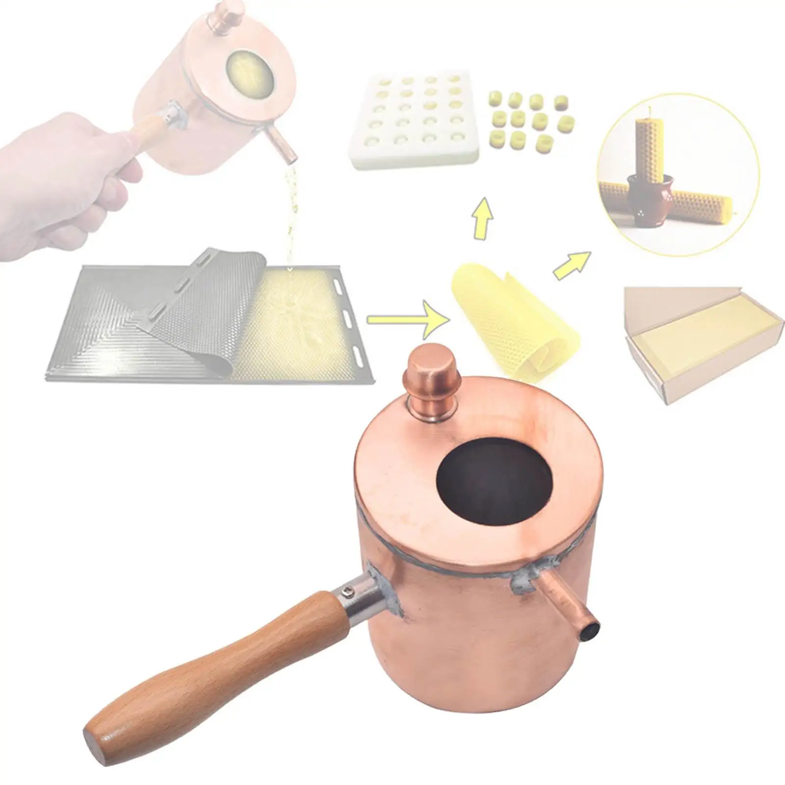 

Wax Beeswax Melting Pot Storage Furnaces Supplies Wax Melting Flameless for Candle Making Pouring Adults Beeswax Making Craft