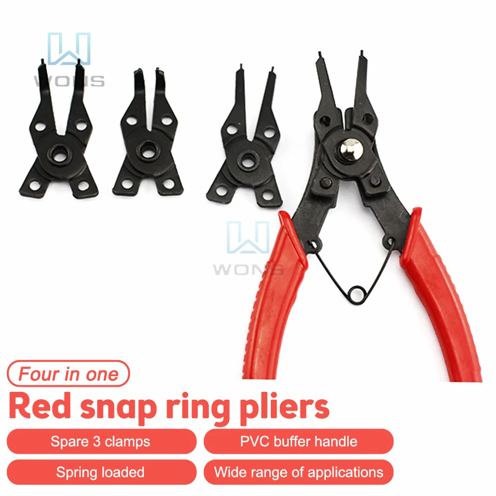 

4 IN 1 Multifunctional Snap Ring Pliers Multi Tools Multi Crimp Tool Internal External Ring Remover Retaining Circlip Pliers Set