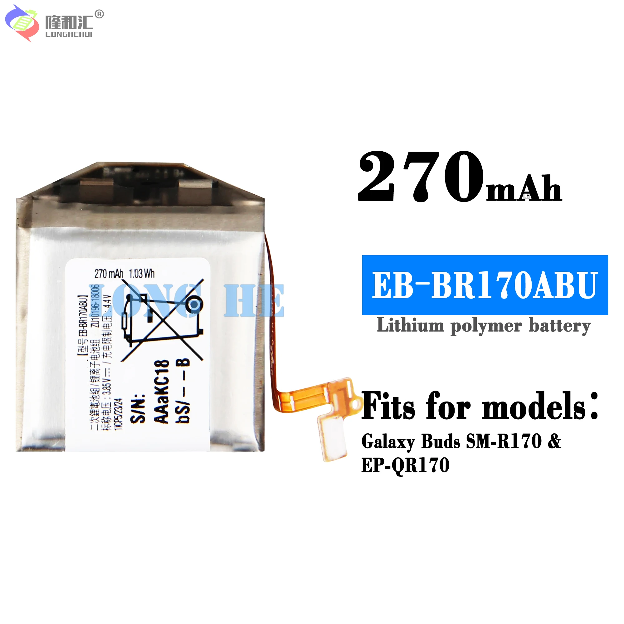 

270mAh EB-BR170ABU Li-Polymer Battery Replacement For Samsung Galaxy Buds Plus EP-QR170