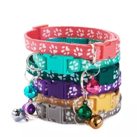pet cat dog collar with bell 19 32cm adjustable necklace strap breakaway buckles collar pet products accessories