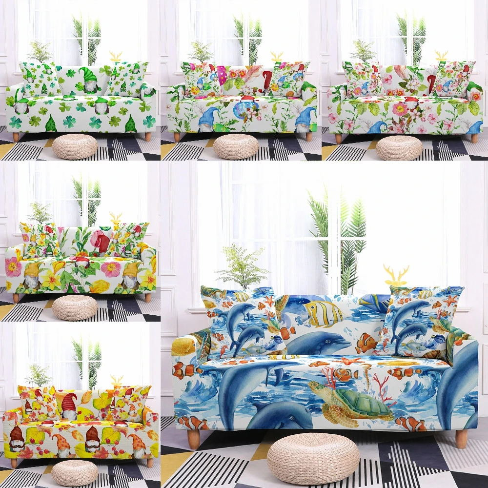 

Чехлы для диванов в мультяшном стиле, эластичные чехлы для диванов, домашний декор, на 1/2/3/4 места