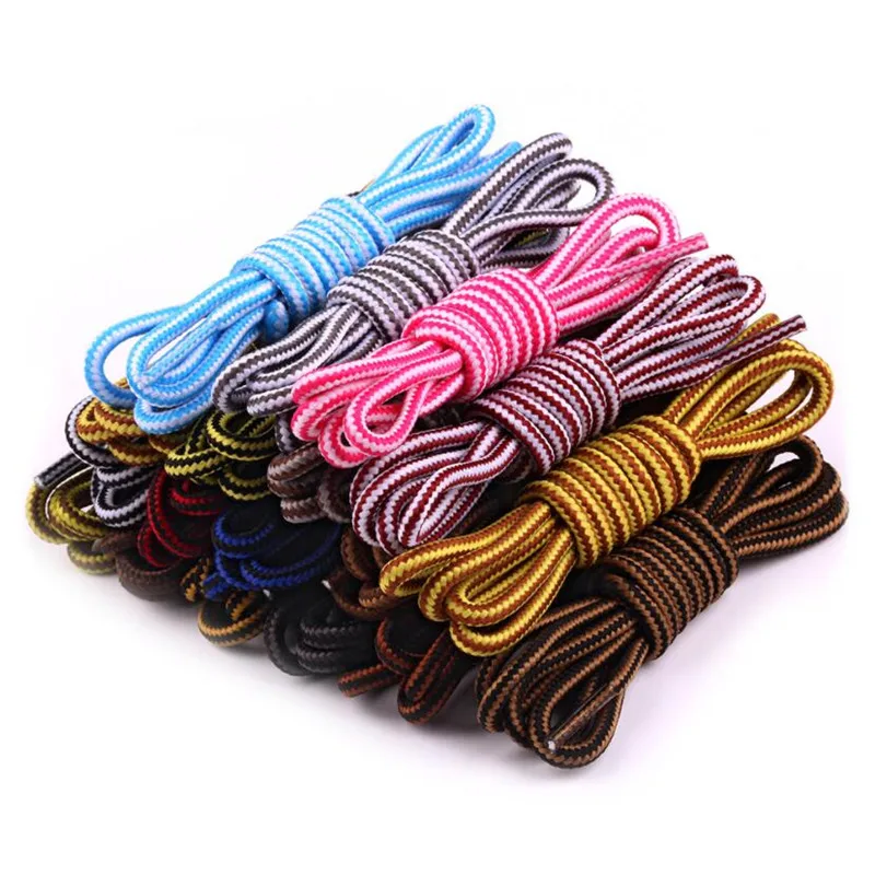 

1 Pair 6 Color Martin Shoes Round Shoe laces Striped Double Color Fashion Shoelaces Outdoor Hiking And Leisure Sports Shoe lace