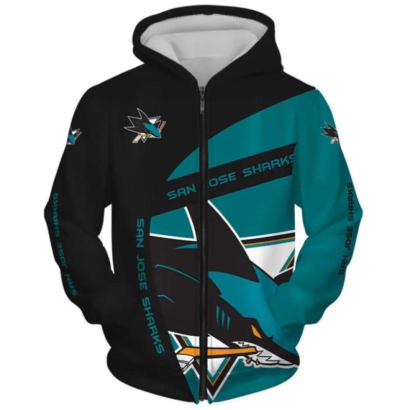 

Men's Cardigan 2022Nhl Hockey Apparel Hooded Casual Sweatshirt Graffiti 3D Digital Print Jacket Zip Top