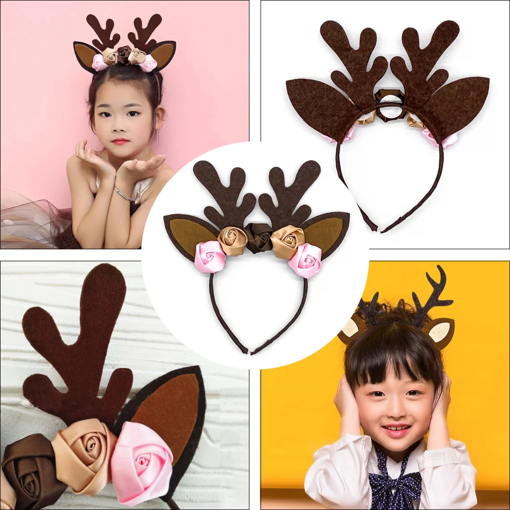 Повязка на голову с ушками оленя декор в виде лося реквизит для фотосессии