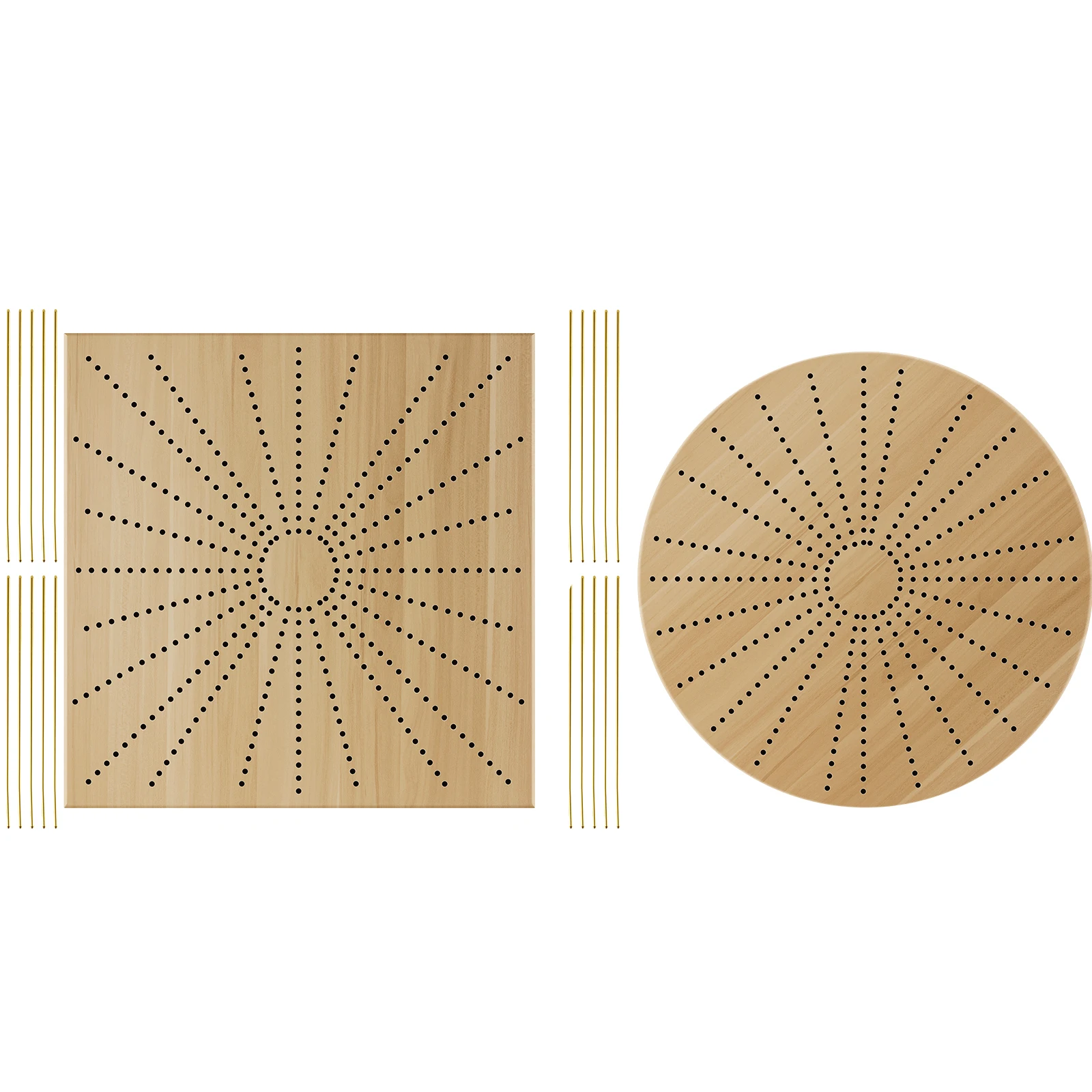 

12-дюймовая деревянная доска для вязания крючком, многоразовые панели для вязания ручной работы, набор из 10 золотых алюминиевых штифтов для