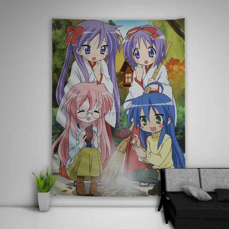 

Anime Lucky Star Kawaii Izumi Konata Tapestry Wall Hanging Japan Saitama Japanese Room Decor Background Cloth Decorative Blanket