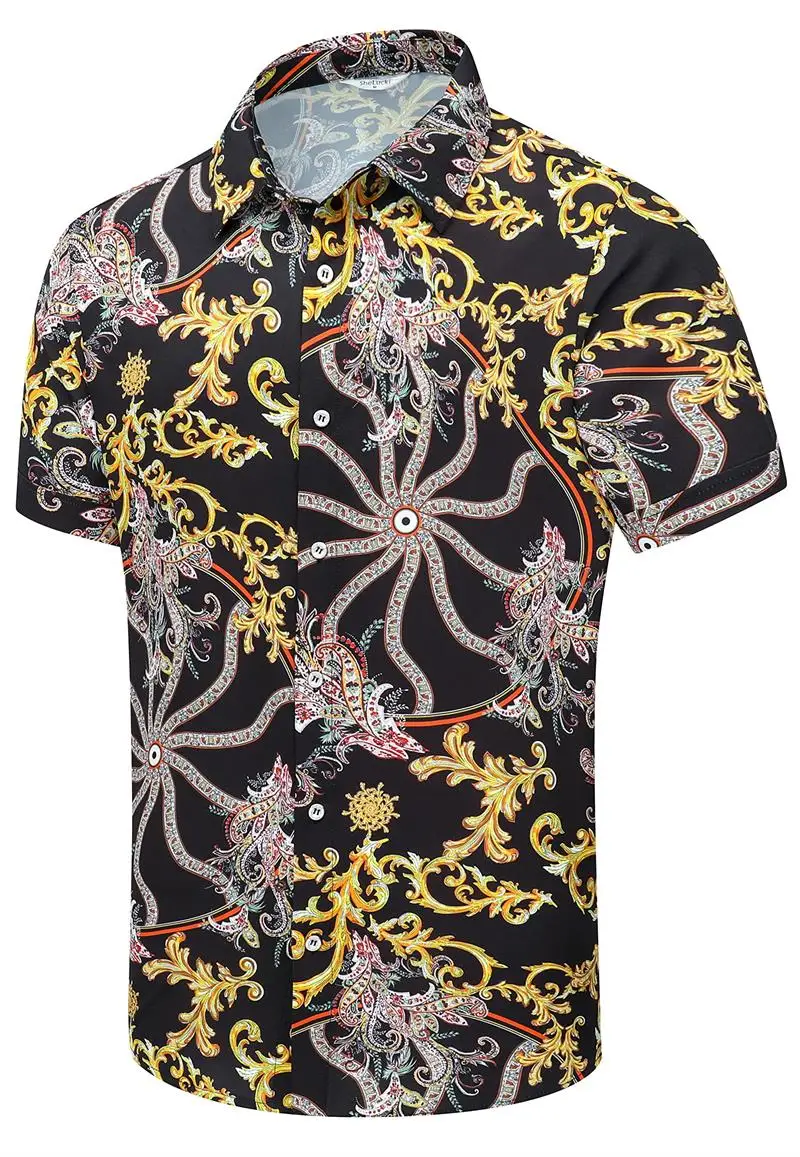 

Retro Crushed Flower 3d Printed Men Shirt Fashion Trendy Short Sleeve Shirts Summer Casual Oversize Lapel Tee Shirt Men Clothes