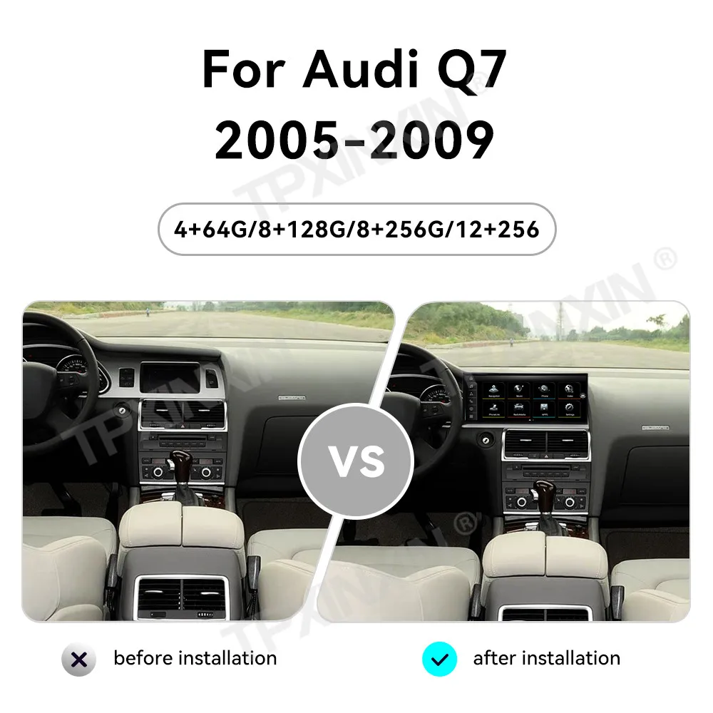 Фото Qualcomm 15,8-дюймовый Android 14.0 для Audi Q7 2005-2009 QLED сенсорный экран автомобильный радиоприемник CarPlay GPS Navi мультимедийный плеер головное устройство №5