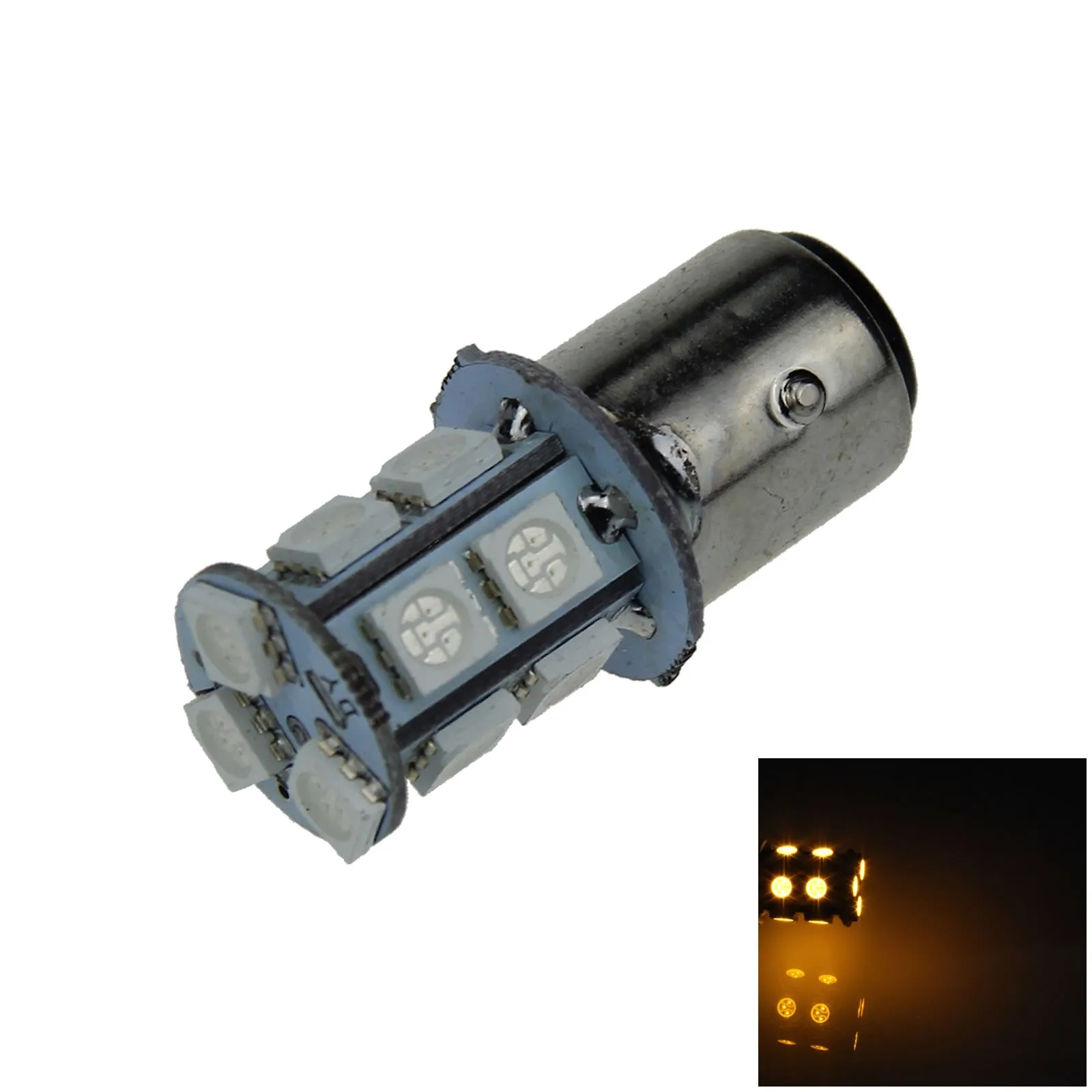 

1X Желтый автоматический 1157 стоп-сигнал, световой индикатор, 13 излучателей, 5050 SMD, светодиод 2357 2397 E003-Y