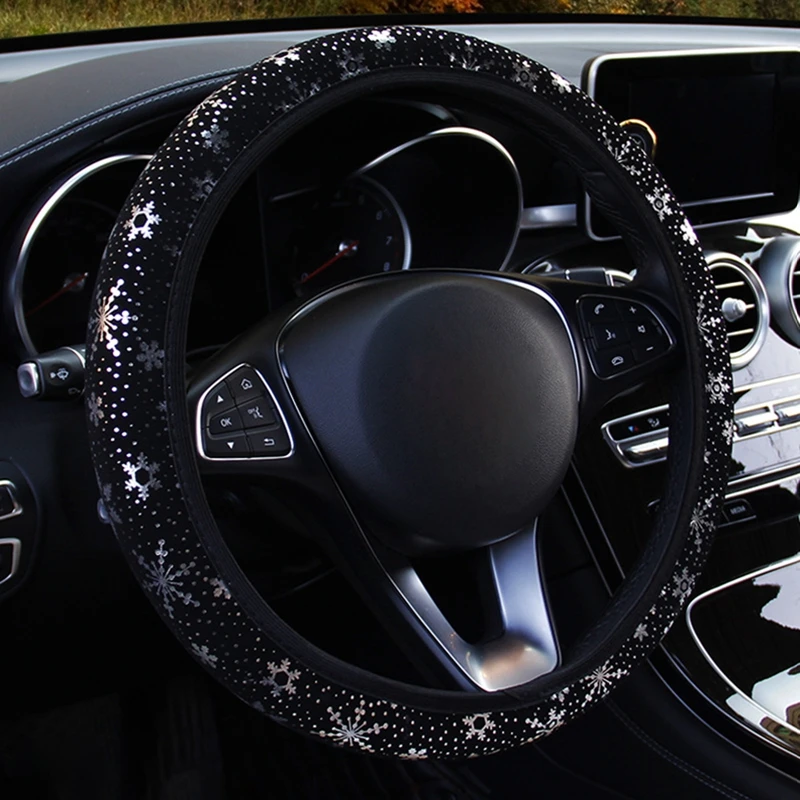 

Shiny Snowflake Car Steering Wheel Cover Car-styling Universal Diameter 38cm Car Steering-wheel Covers Car Accessories