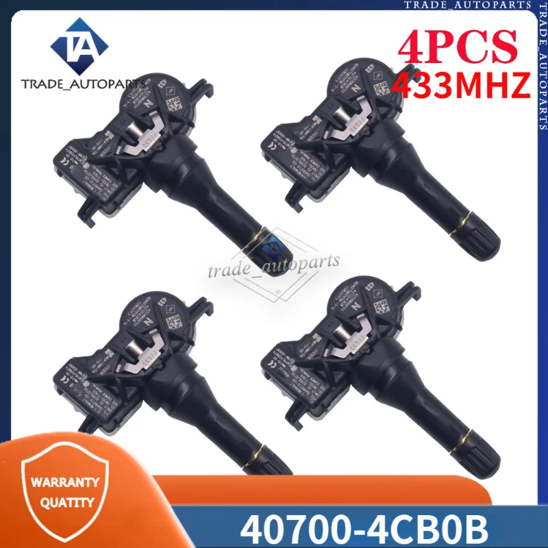 Датчик давления в шинах для Lada Granta Infiniti Qx50 Nissan Leaf Altima Micra, 4 шт., TPMS 433 МГц 40770-4CB1B 40700-4CB0A, 40700-4CB0B