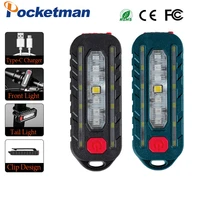 led warning light red blue strobe police shoulder flashlight waterproof rechargeable safety work lamp for outdoor running