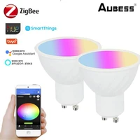 zigbee tuya voice control 5w rgbcw smart light bulb dimmable gu10 led smart lamp ac 85 250v alexa google home yandex alice