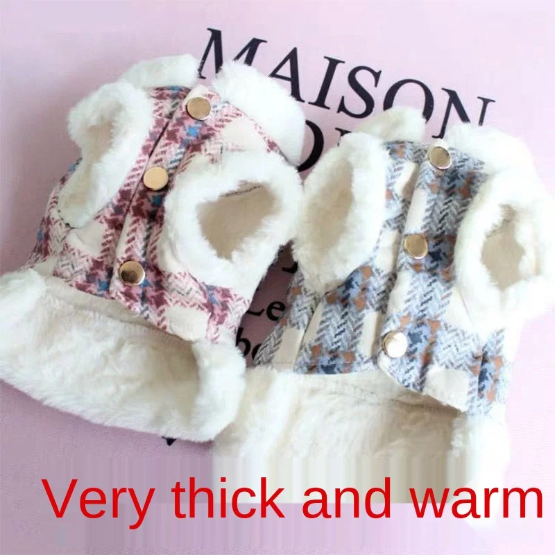 

Аксессуары для домашних животных одежда новый стиль плюс бархатный утолщенный метод Тедди корги одежда кошка щенок жилет товары для одежды...