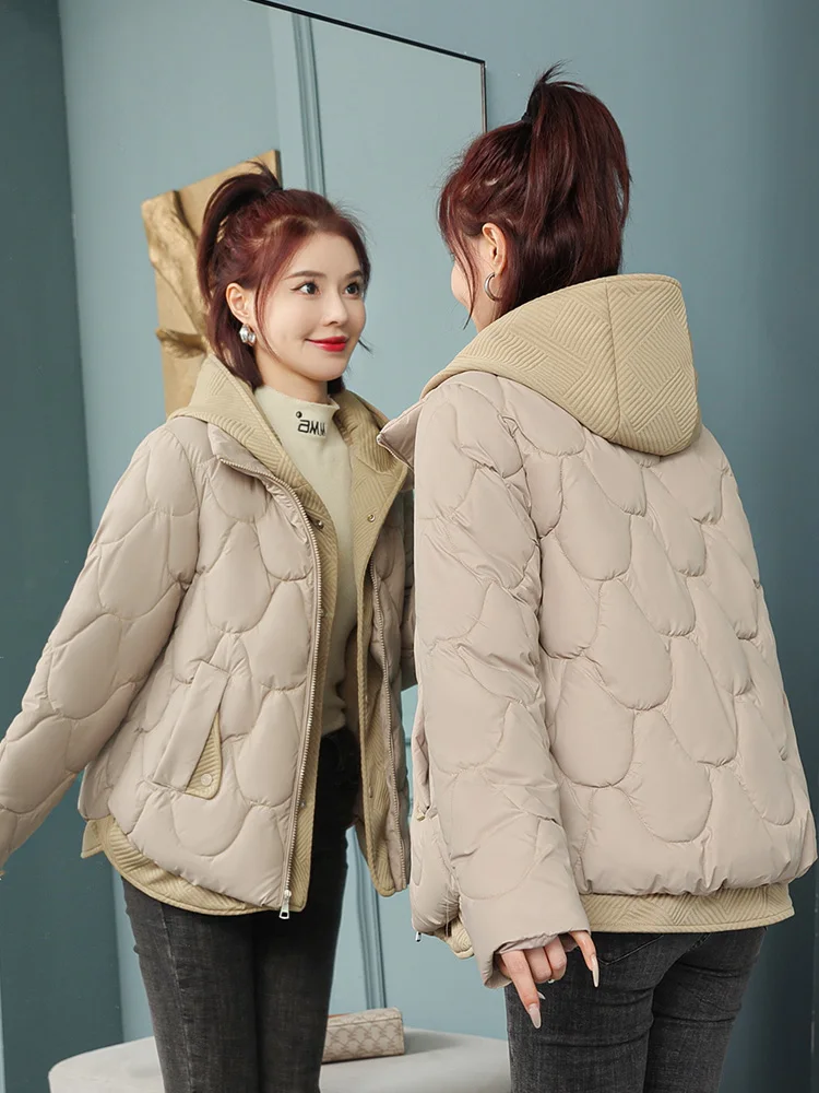 MEILLY DOLPHIN New Winter Women Short Parkas Jackets Casual Thick Warm Hooded Spliced Coat Winter Outwear Jacket Parkas Female