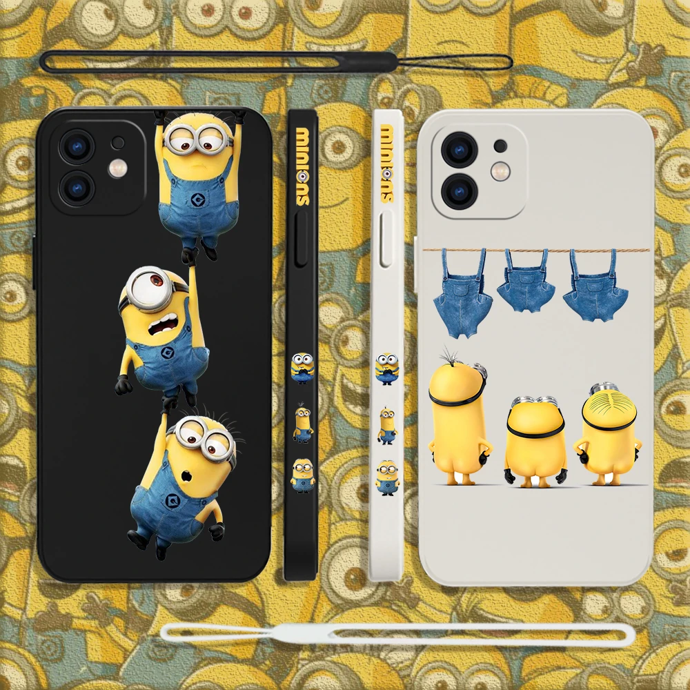 

Funny M-Minion Phone Case For OPPO A7X A53 AX5 A93 A94 A35 A95 A12 A15 A15S A16 A8 A72 Reno 7Z 6Z 5Z F19 4G 5G with Hand Strap