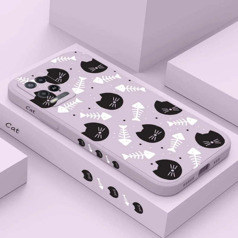 

Cat Fish Bones Phone Case For OPPO A54 A74 A31 A33 A53 A72 A83 A92 A7 A5S A3S A12 A15 A15S A16 A9 A5 F9 F19 Pro 4G 5G Cover
