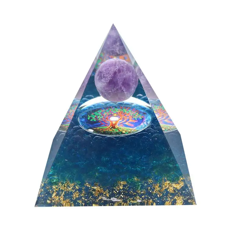 

Orgone Pyramid Positive Energy Healing Crystal Pyramid Attract Wealth Home Decor Meditation Tool