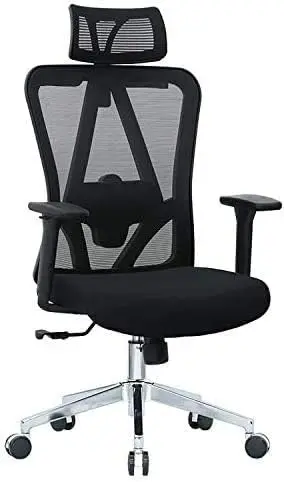 

Office Chair with Lumbar Support, Executive Mesh Desk Chair Computer Chair with Swivel, Headrest, and Armrests, Height Adjustabl