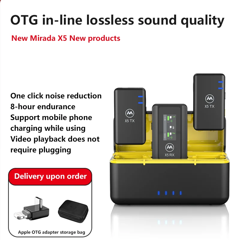 Беспроводной петличный микрофон MAILADA X5, профессиональный мини-микрофон для интервью, зарядный бокс для смартфонов DSLR