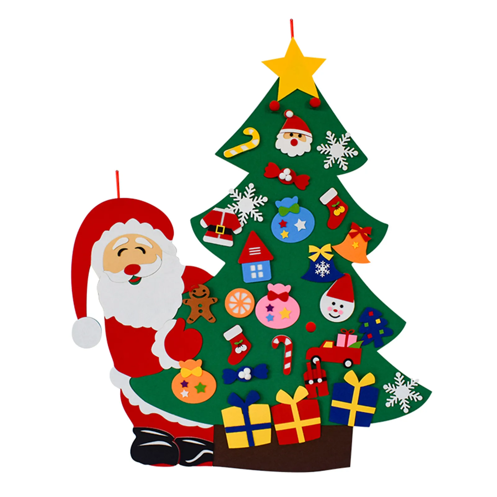 

Войлочная Рождественская елка «сделай сам», Рождественское украшение, календарь для украшения дома с изображением снеговика, новый год 2021, ...